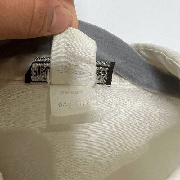 vtg 70s polka dot cream button up blouse statement puff‎ sleeves sheer Medium - Picture 7 of 12